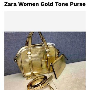 🔥🔥Zara Women Gold Tone Purse With extra strap and wallet ✨✨